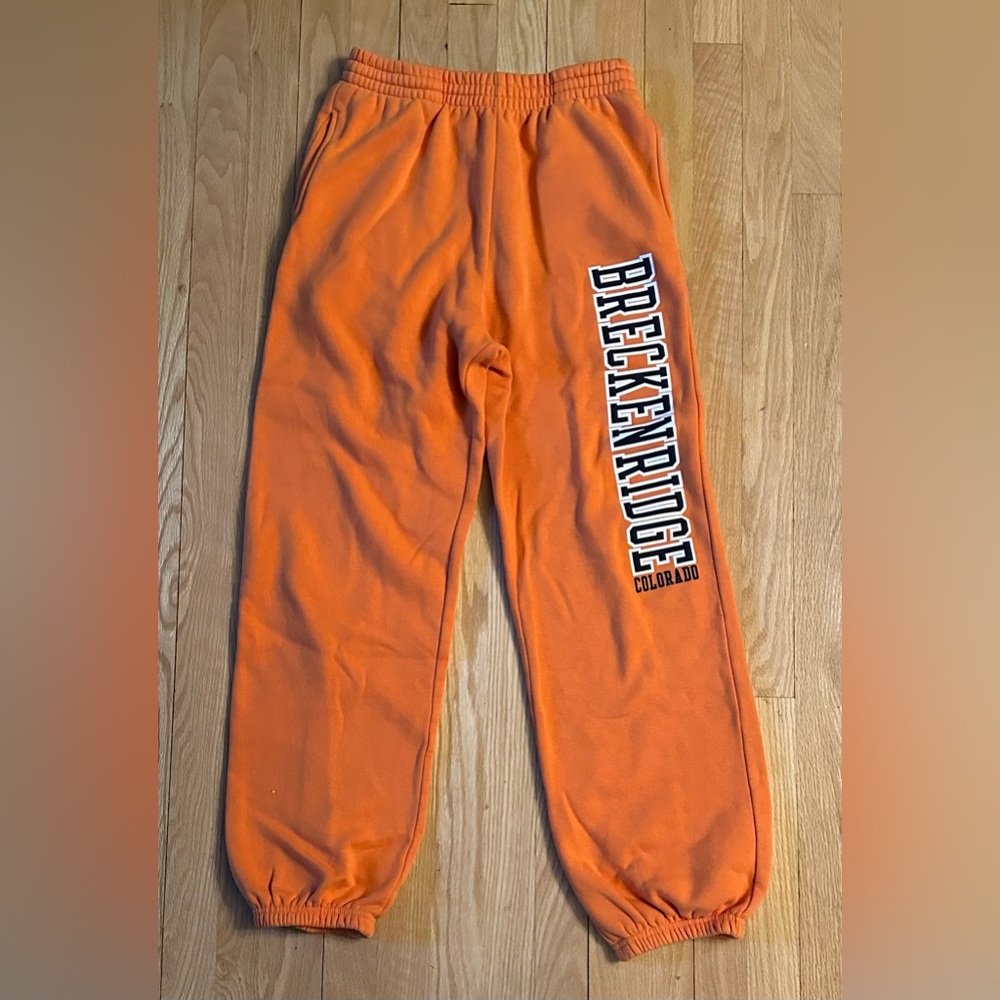 Breckenridge Colorado Orange Sweatpants  Size small